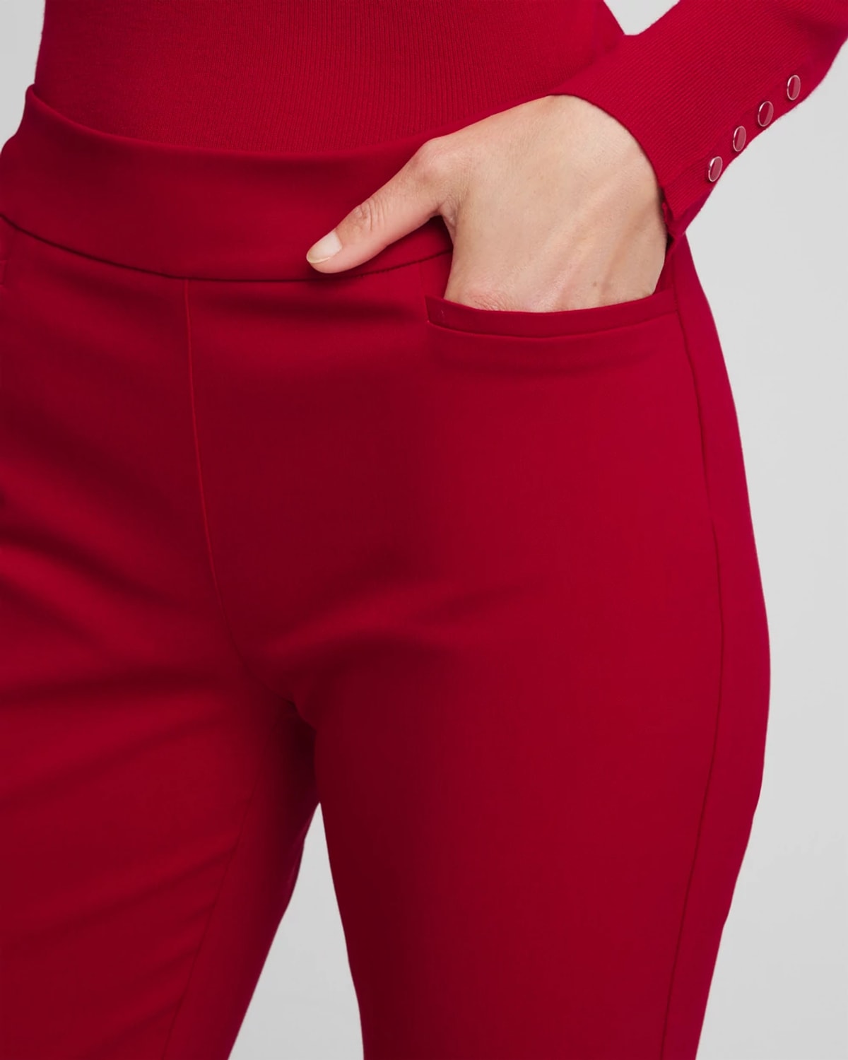 Chico's Brigitte Slim Pull-on Ankle Pants In Carmine Red In Red