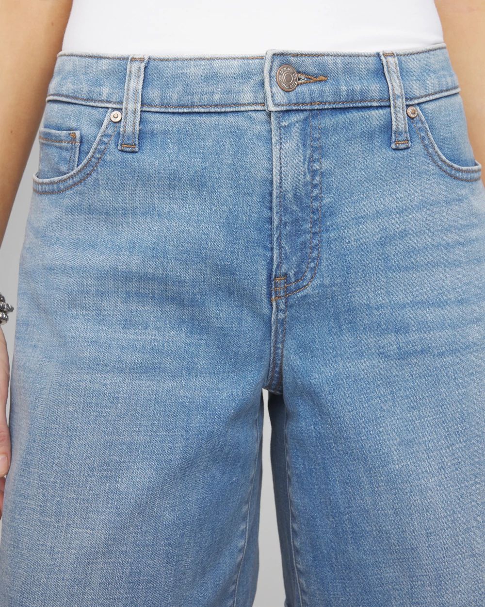 Girlfriend Cuffed Swing Denim Shorts