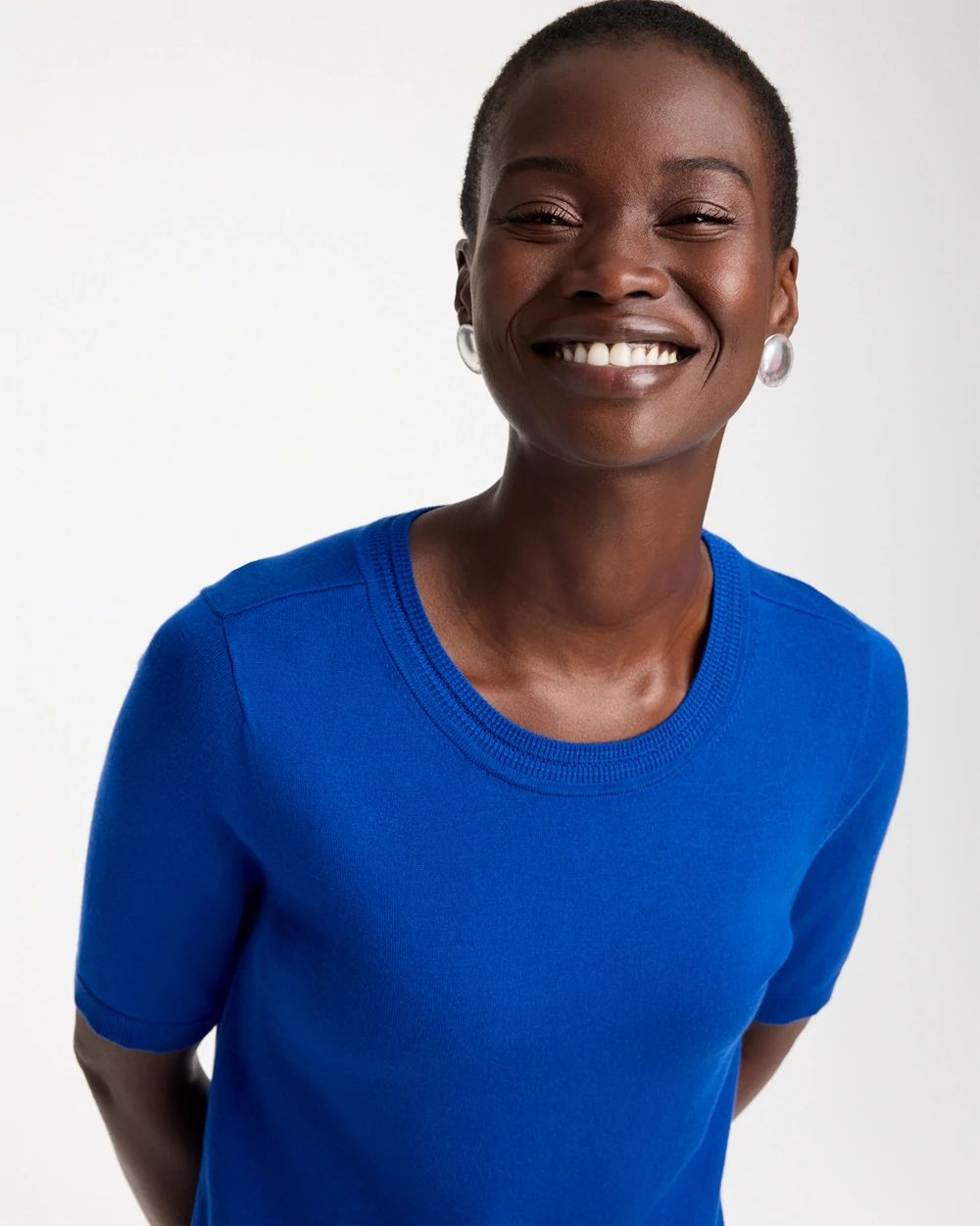 Ella Short-Sleeve Sweater click to view larger image.