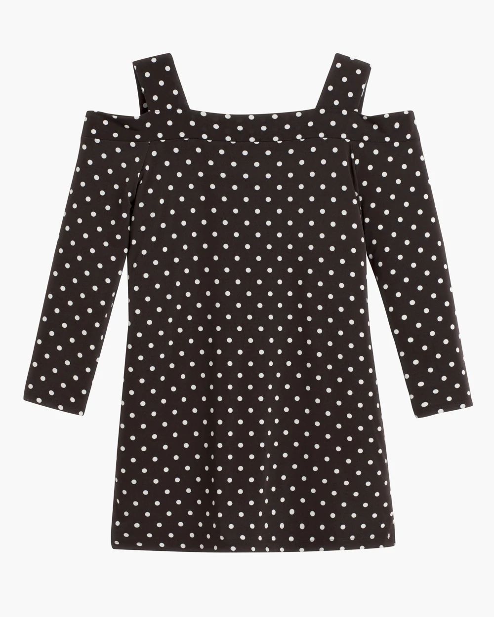 Polka Dot Cold Shoulder Top