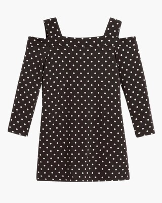 Polka Dot Cold Shoulder Top