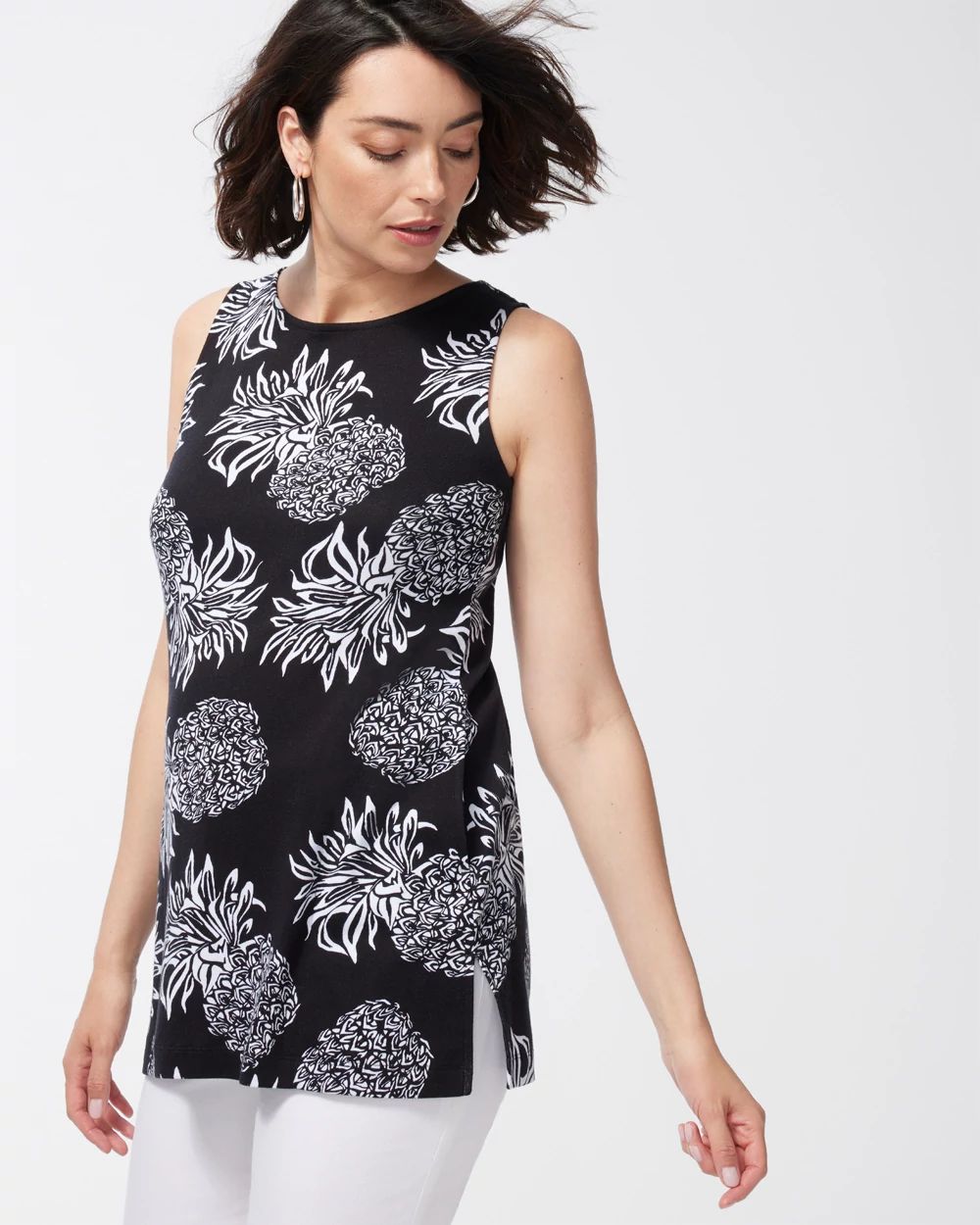 Pima Pineapple Print Pocket Tunic