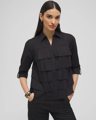 Poplin Ruffle Shirt