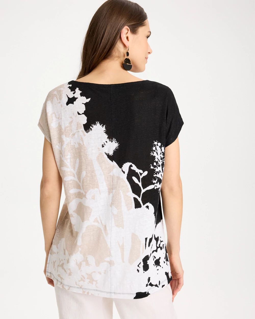 Linen Floral Seamed Tunic