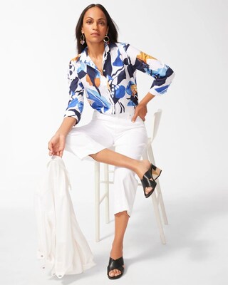 No Iron Stretch Ikat 3/4 Sleeve Shirt
