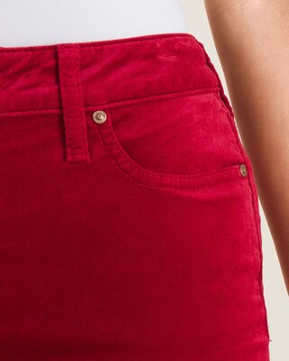 Velvet Fly-Front Jeggings