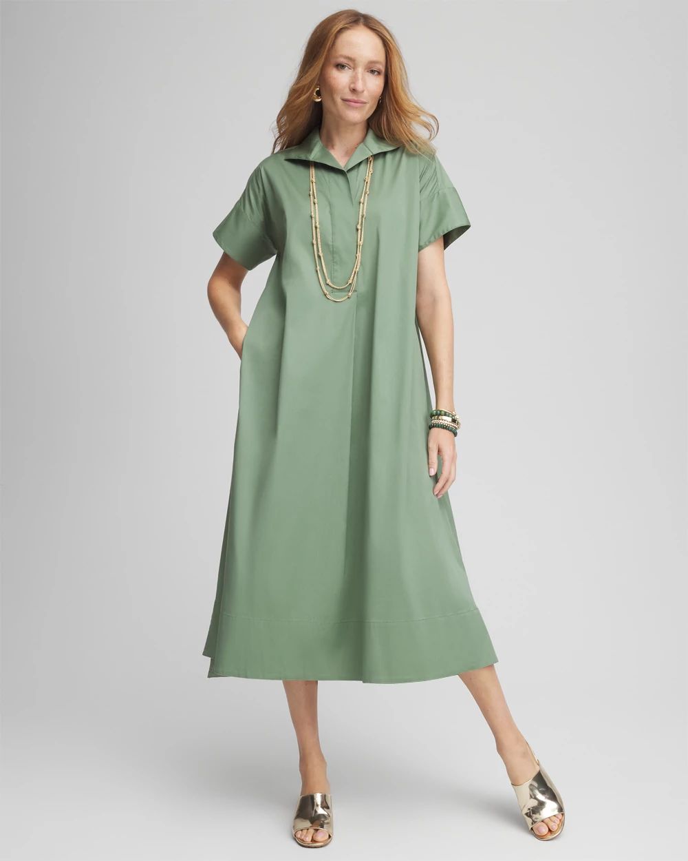 Popover Hi-low Midi Shirtdress
