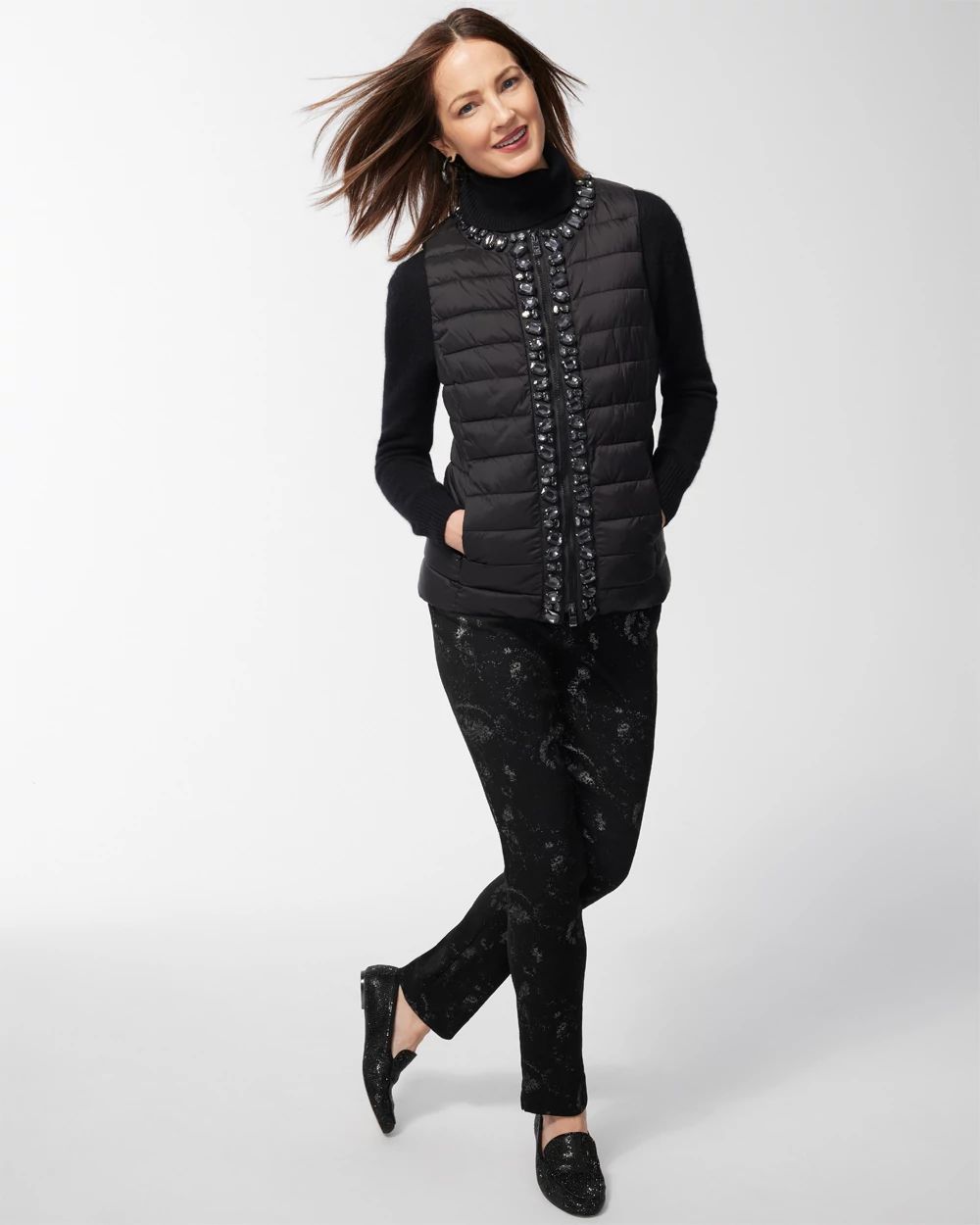 Embellished Puffer Vest