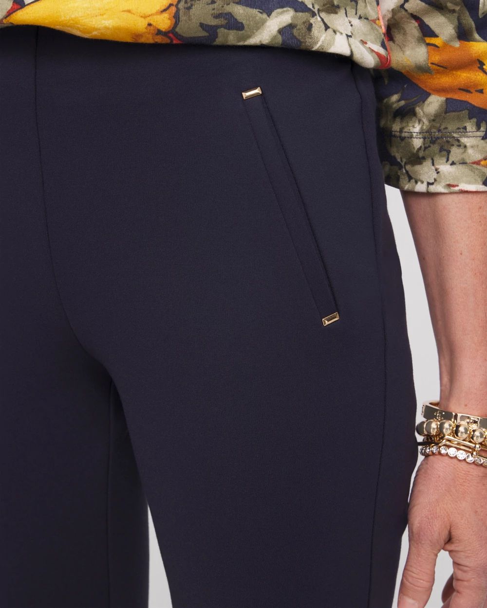 Juliet Ponte Trim Detail Ankle Pants