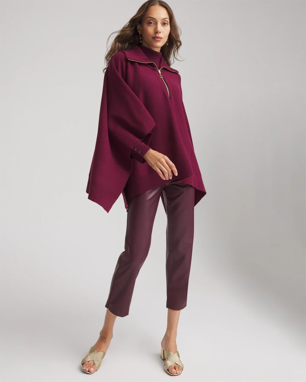 Faux Leather Brigitte™ Pull-On Cropped Pants click to view larger image.