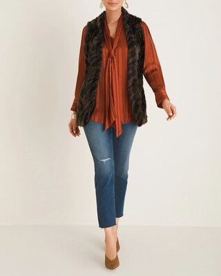 Tiger-Print Faux-Fur Vest