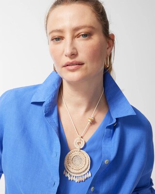 Crochet Adjustable Pendant Necklace