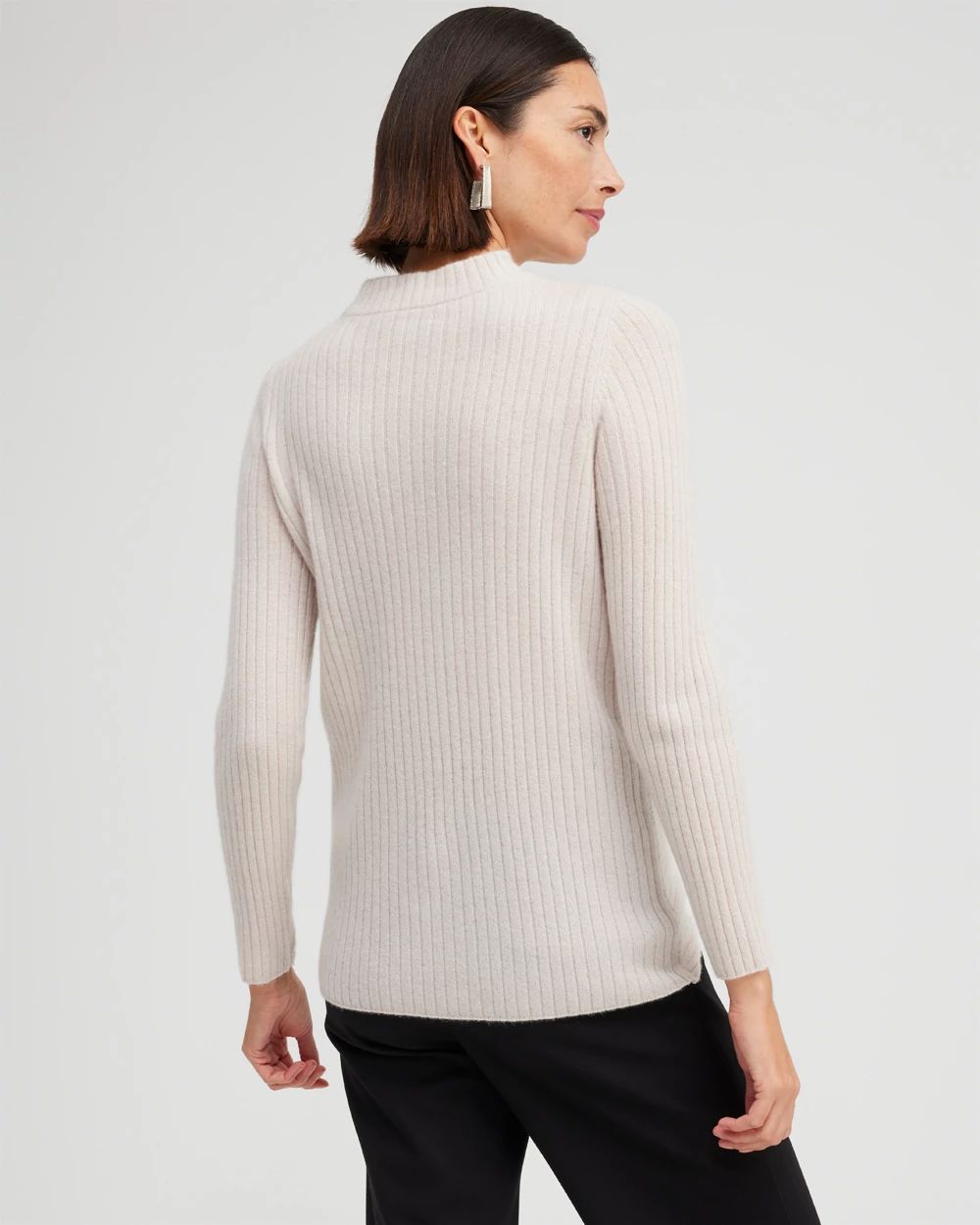 Black Label Cashmere Rib Detail Sweater