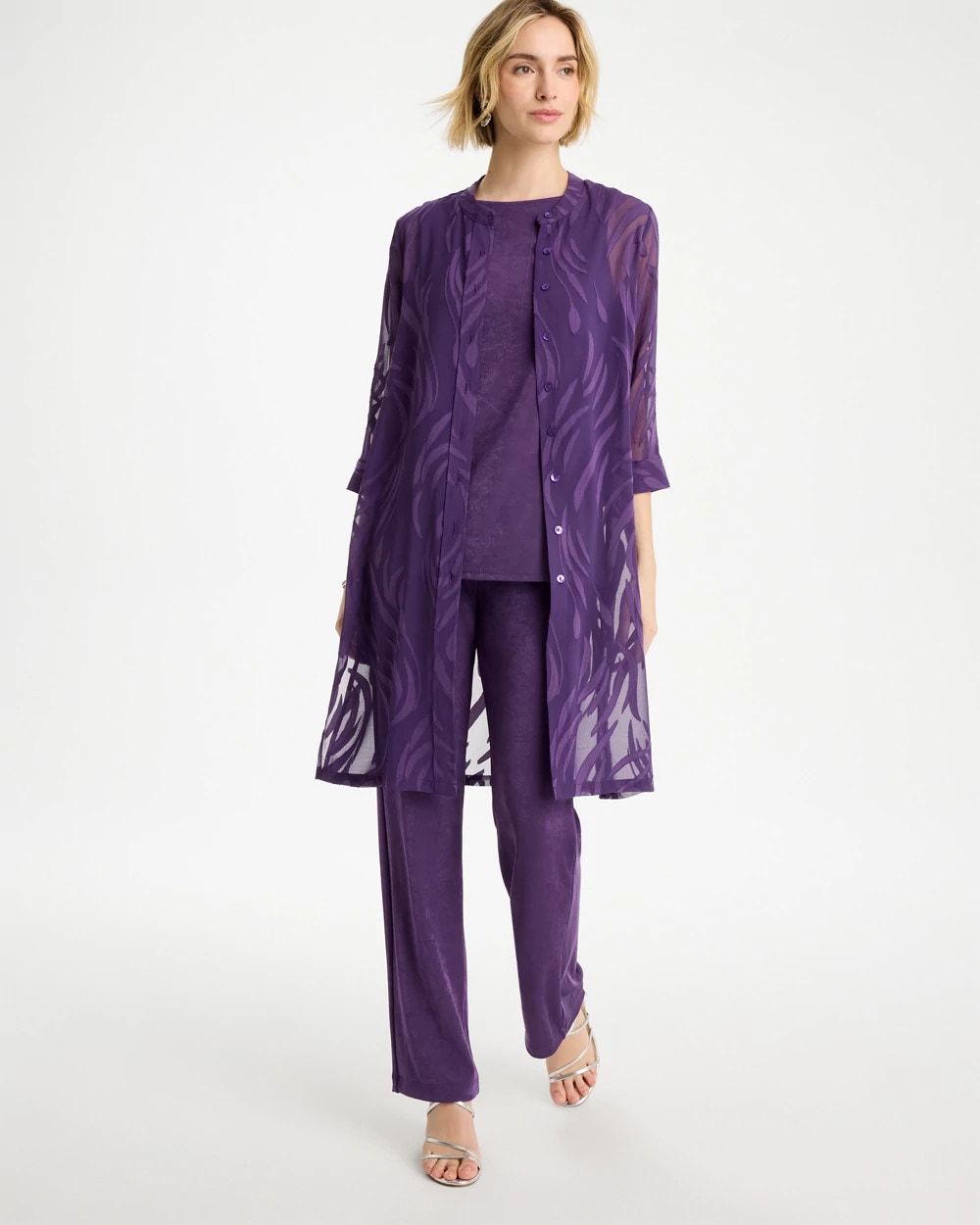 Travelers™ Collection Sheer Jacquard Topper