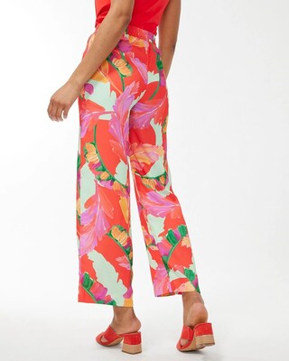 Foliage Print Wide Leg Soft Crops