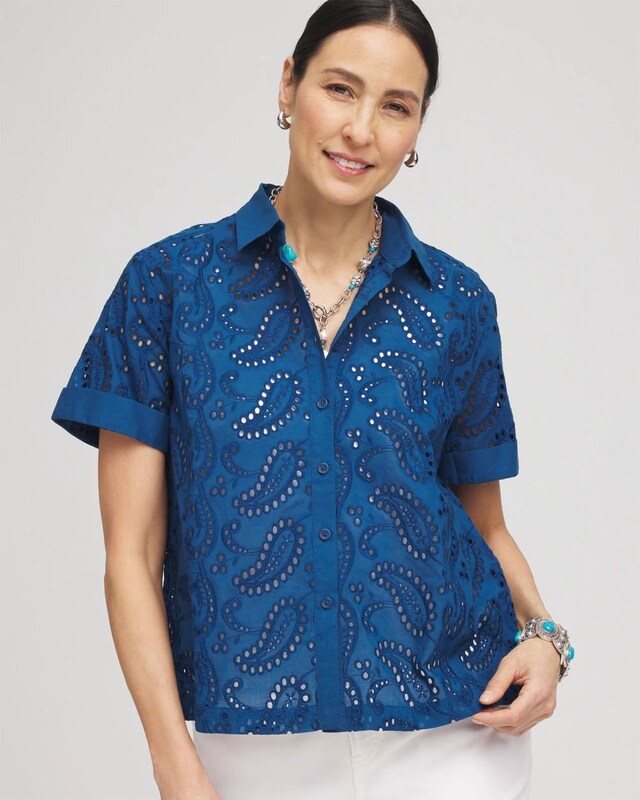 Cotton Eyelet Shirt
