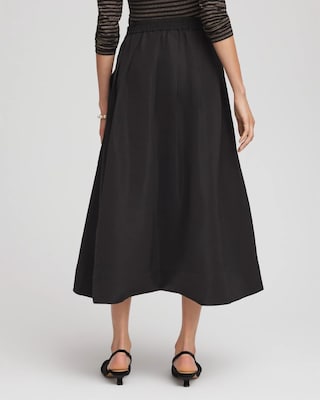 Pleated Taffeta Maxi Skirt