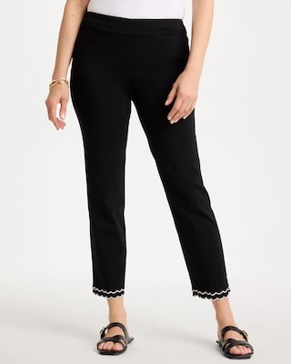 Petite Contrast Scallop Brigitte™ Slim Crop Pant