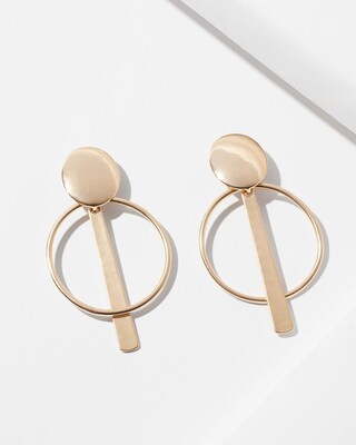 Gold Tone Clip-On Drop Earrings