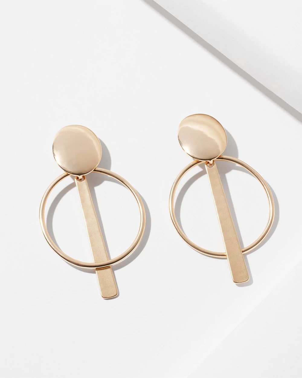 Gold Tone Clip-On Drop Earrings