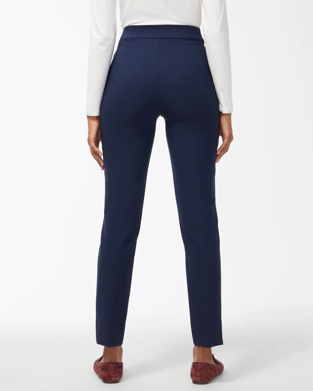 Bi-Stretch Front Seam Slit Ankle Pants click to view larger image.