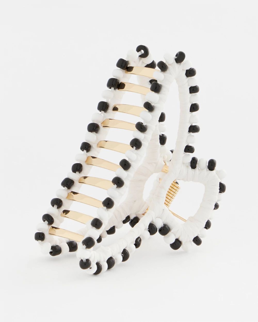 Bead Embellished Raffia Hair Clip
