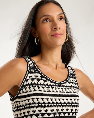 Cotton-Blend Knit Sweater Dress click to view larger image.