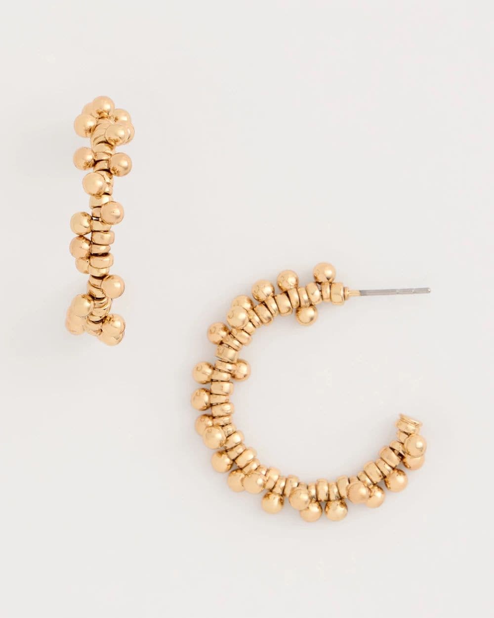 Golden Beaded Hoop Earrings