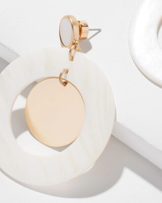 Mother of Pearl Drop Hoops