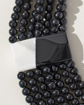 Black and White Multi-Strand Necklace