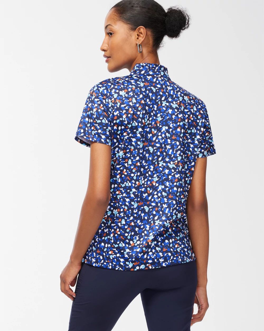 Zenergy UPF Dots Ruffle Neck Polo