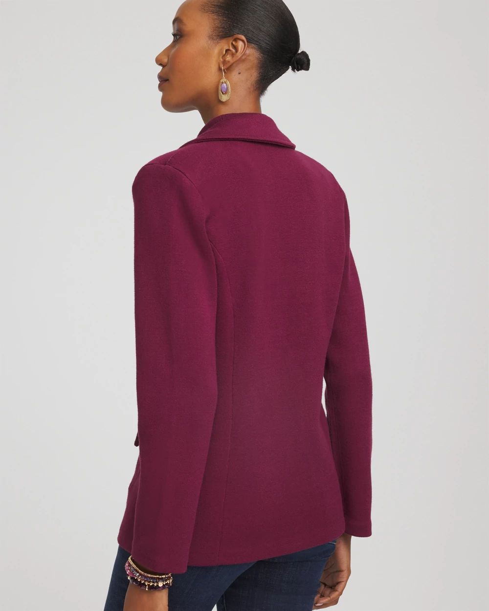 Single-Breasted Sweater Blazer