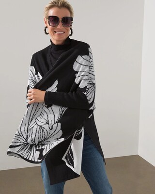 Jacquard Sweater Ruana
