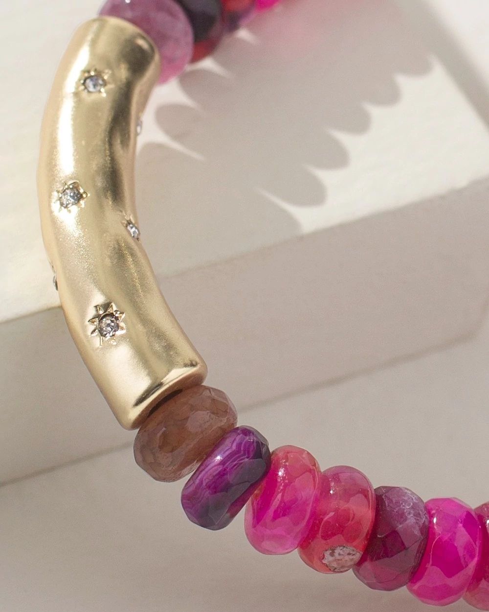Pink Agate Stretch Bracelet
