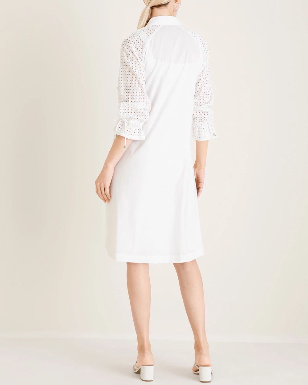 Eyelet-Sleeve Dress