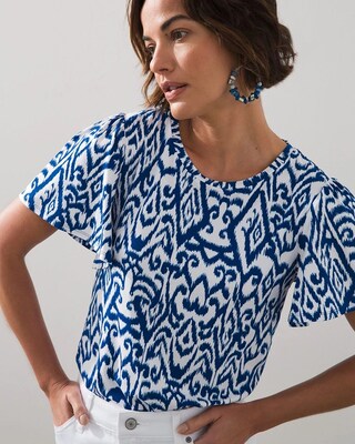 Ikat Flutter Sleeve Tee