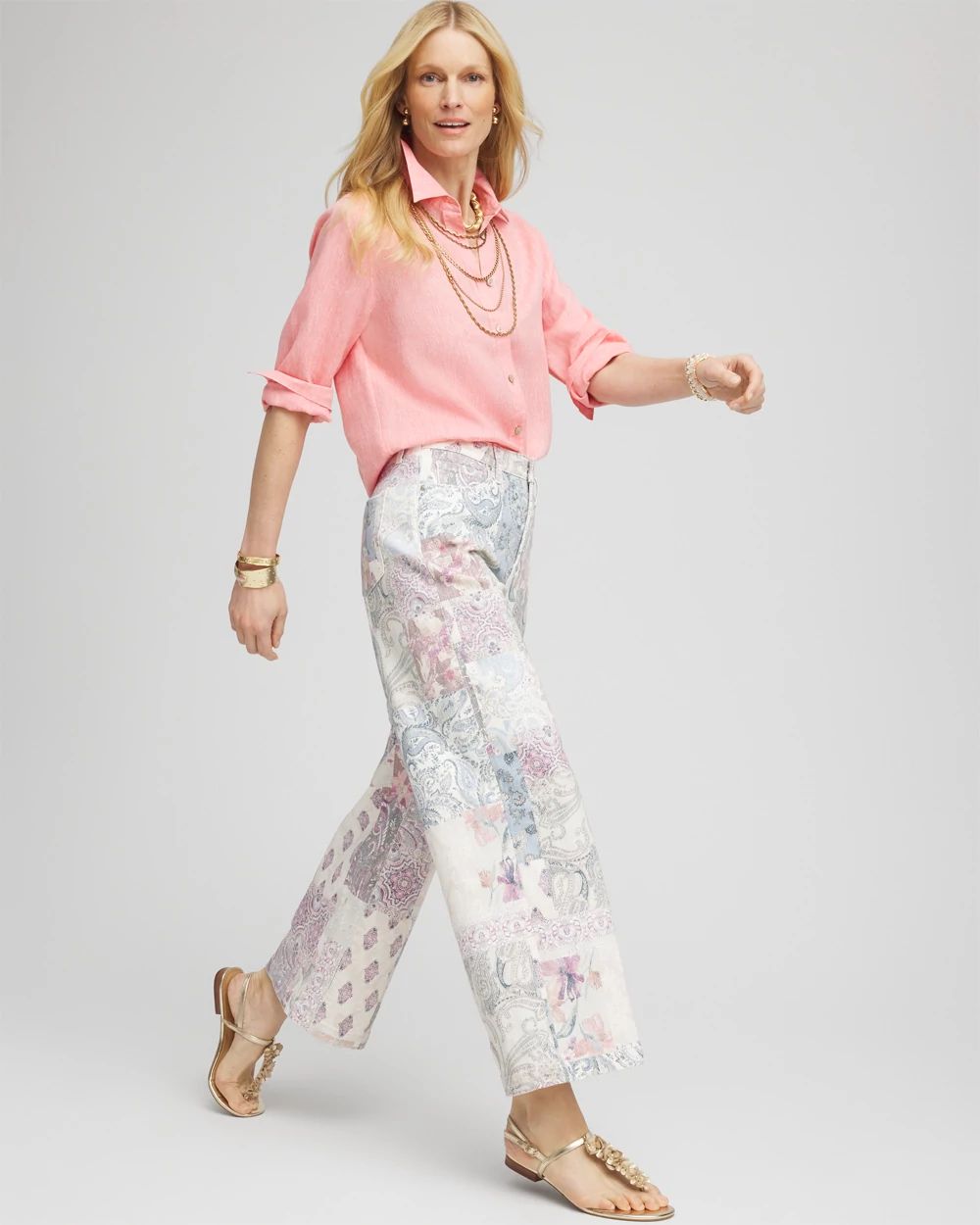 Petite So Slimming® High-Rise Floral Patchwork Jeans