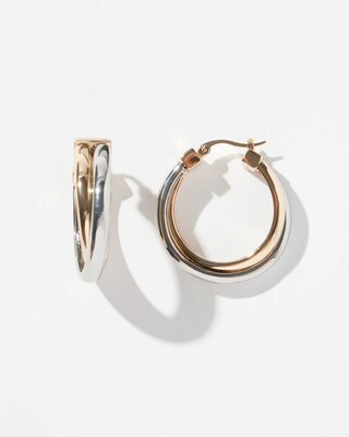 Mixed Metal Double Hoops click to view larger image.