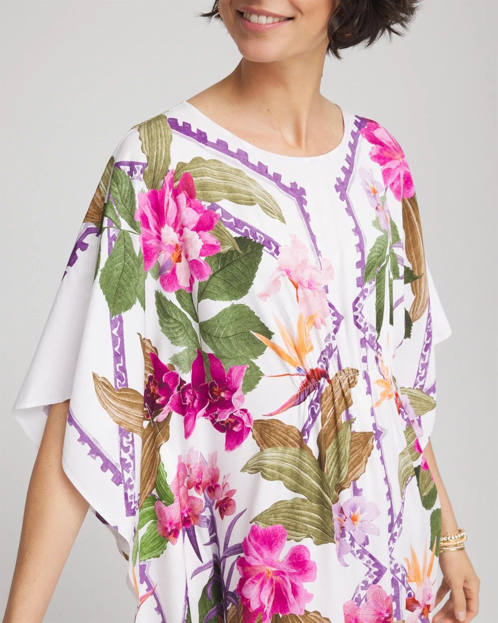 Island Cinch-Waist Kaftan Dress
