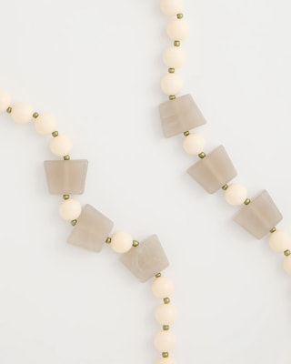 Long Geo Beaded Necklace click to view larger image.