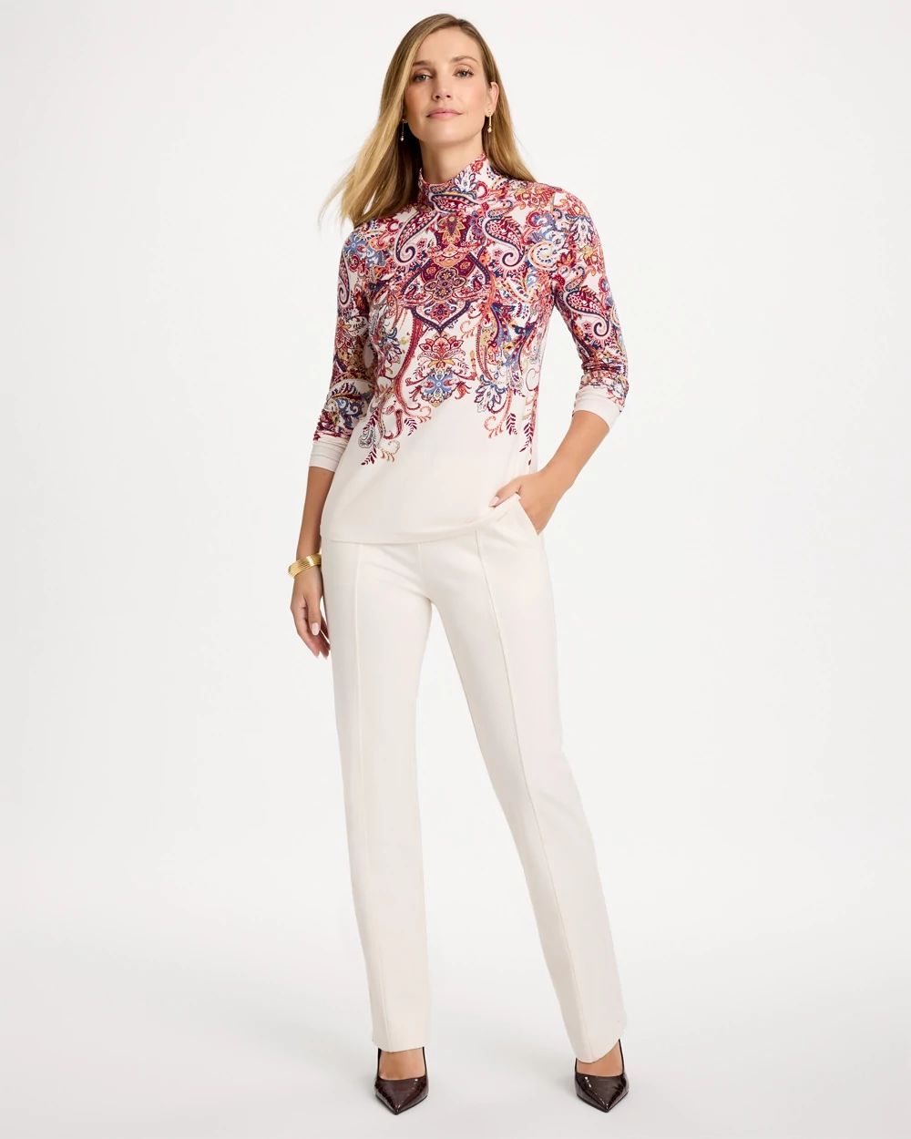 Touch of Cool™ Printed Mockneck Layering Tee click to view larger image.