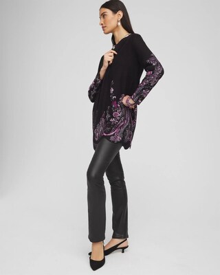 Jacquard Scalloped Hem Cardigan click to view larger image.