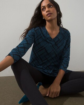 Zenergy Abstract Print V-neck Tunic