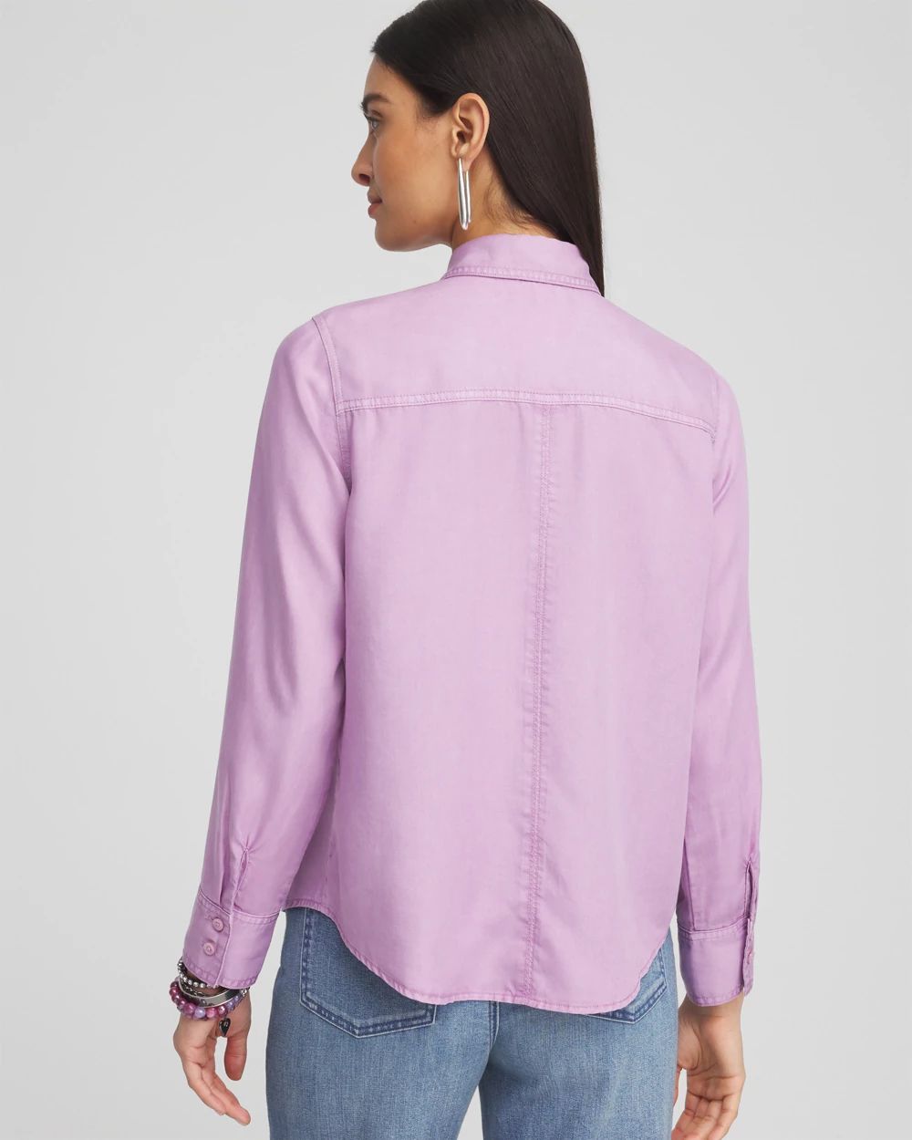 Split Cuff Denim Pocket Shirt click to view larger image.