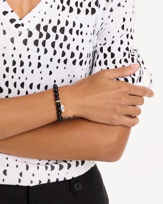 Evil Eye Charm Stretch Bracelet click to view larger image.
