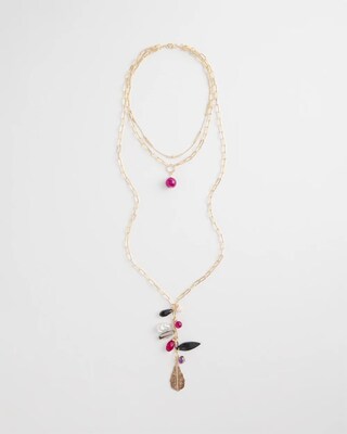 Purple Beaded Convertible Necklace click to view larger image.