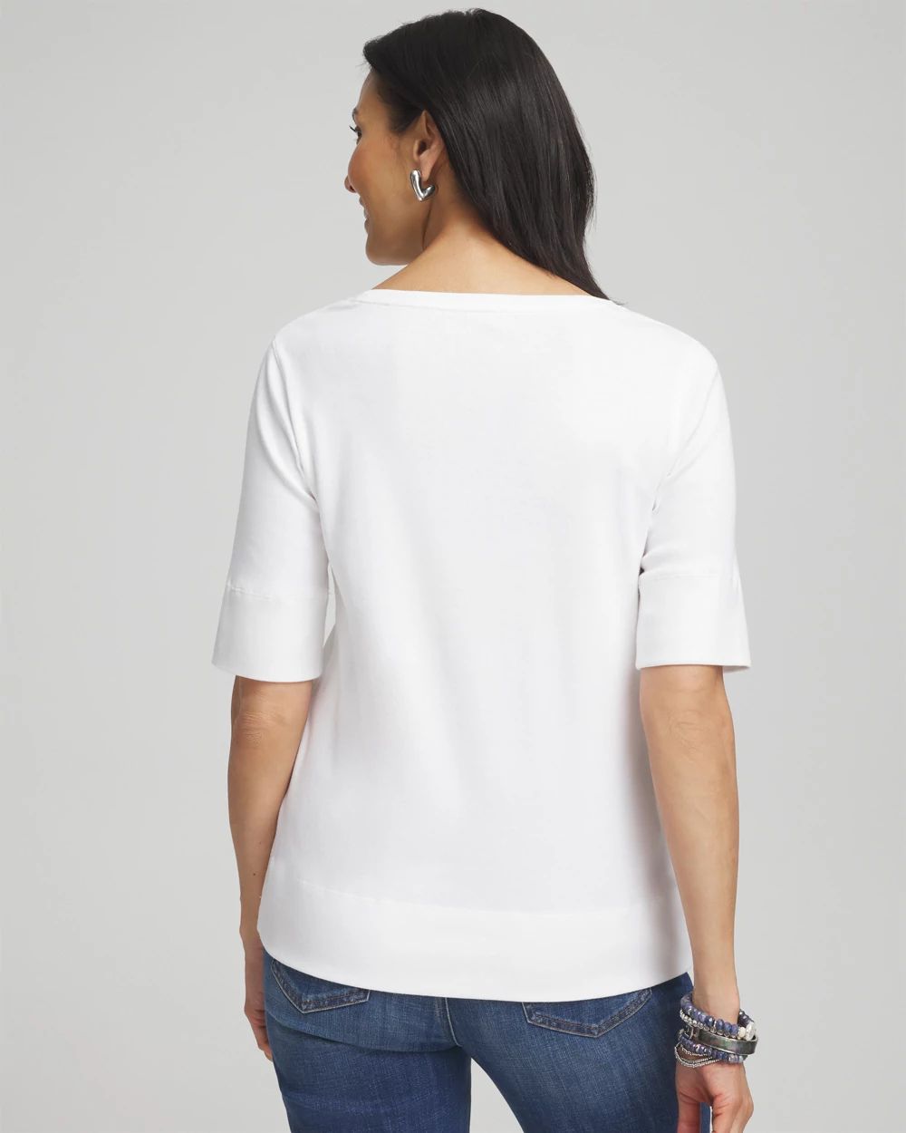 Jewel Neck Tee click to view larger image.