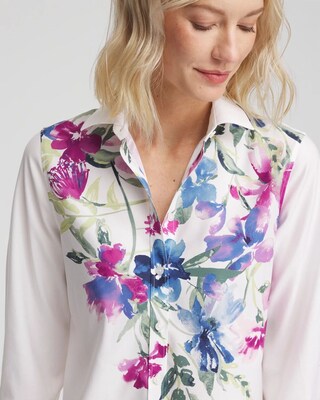 No Iron™ Floral Stretch Shirt click to view larger image.