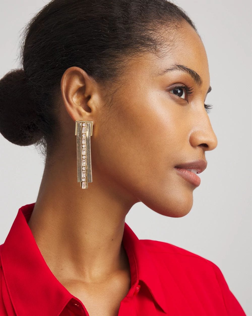 Snake Chain Linear Earrings click to view larger image.