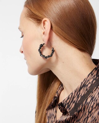 Faux Leather Front to Back Hoops